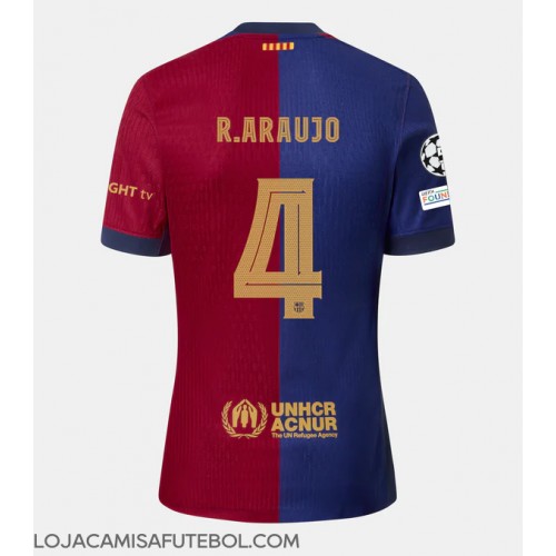 Camisa de Futebol Barcelona Ronald Araujo #4 Equipamento Principal 2024-25 Manga Curta